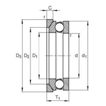 FAG Axial-Rillenkugellager - 53222 + U222