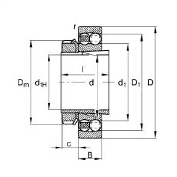 Bearing 1313-K-TVH-C3 + H313 FAG